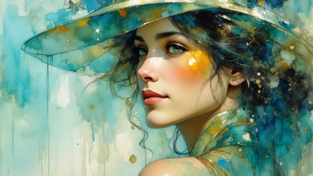 Elegant London Princess in Oil Painting Style