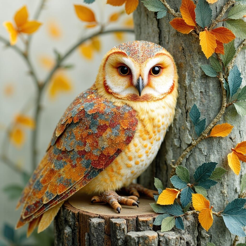 Enchanted Spring Garden Scene in Whimsical Paper Art Style