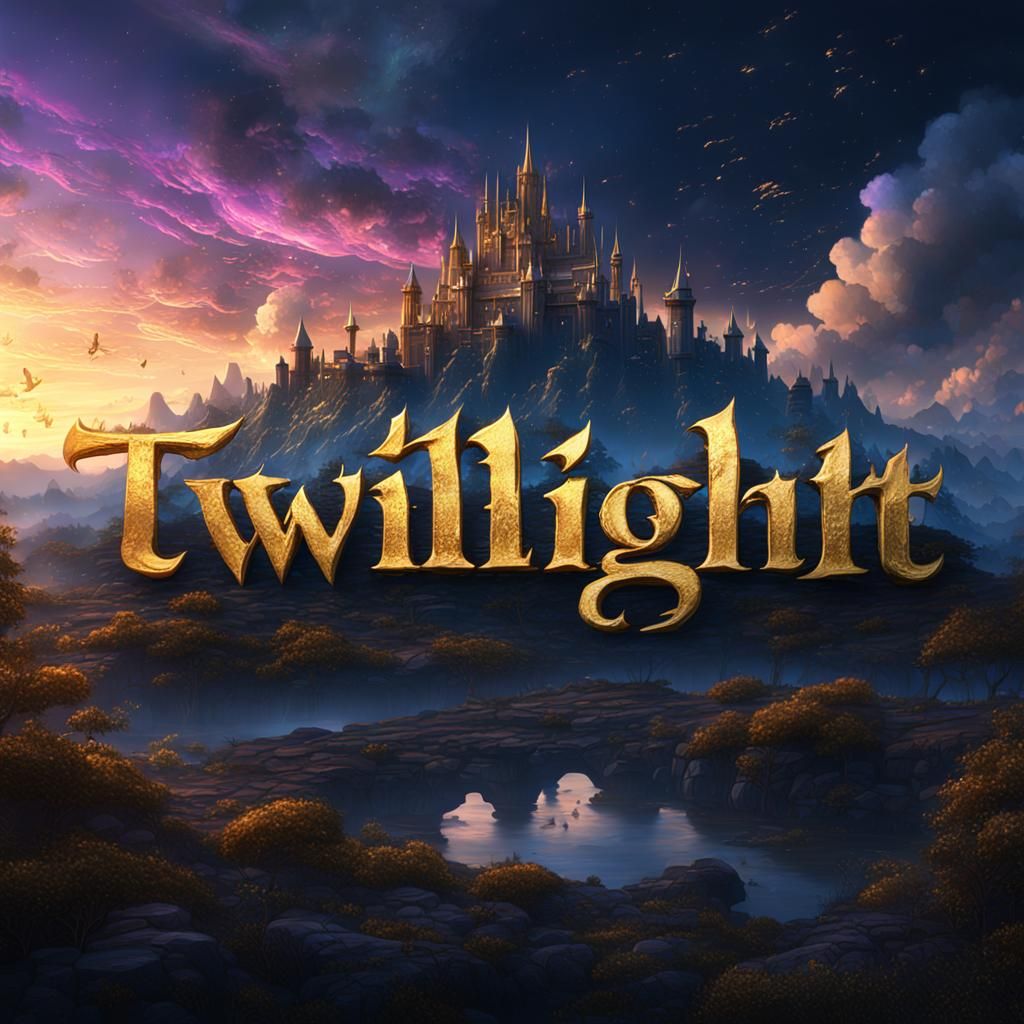 Golden Twilight Sky: Detailed Matte Painting