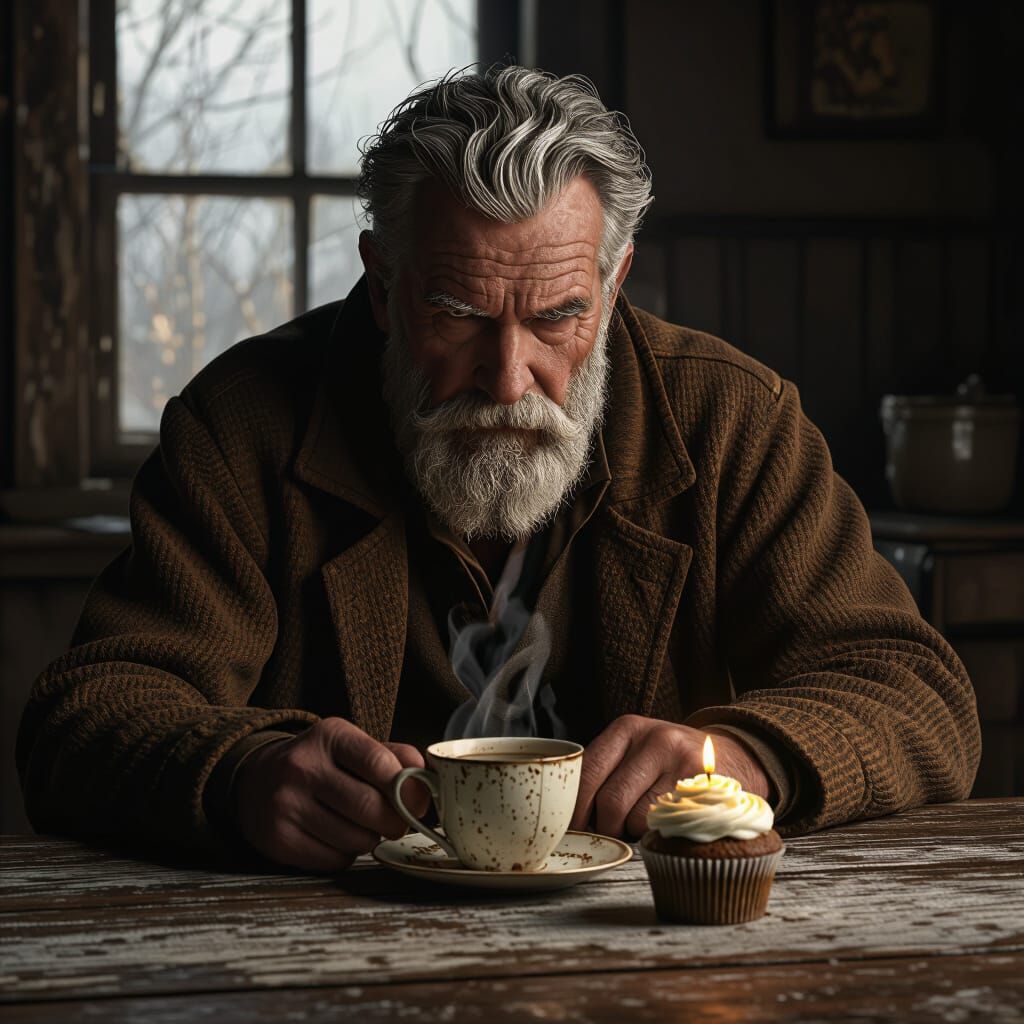 Old Man's Birthday in Cinematic Lighting