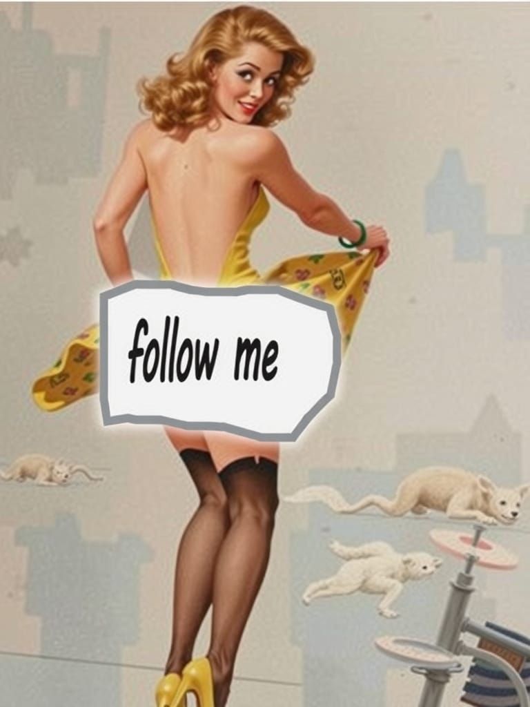 Brunette Pin-Up Girl Illustration in Vintage Style