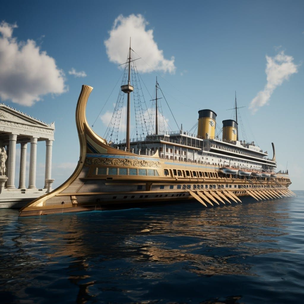 Ancient Greek Trireme Cruise Liner in Unreal Engine