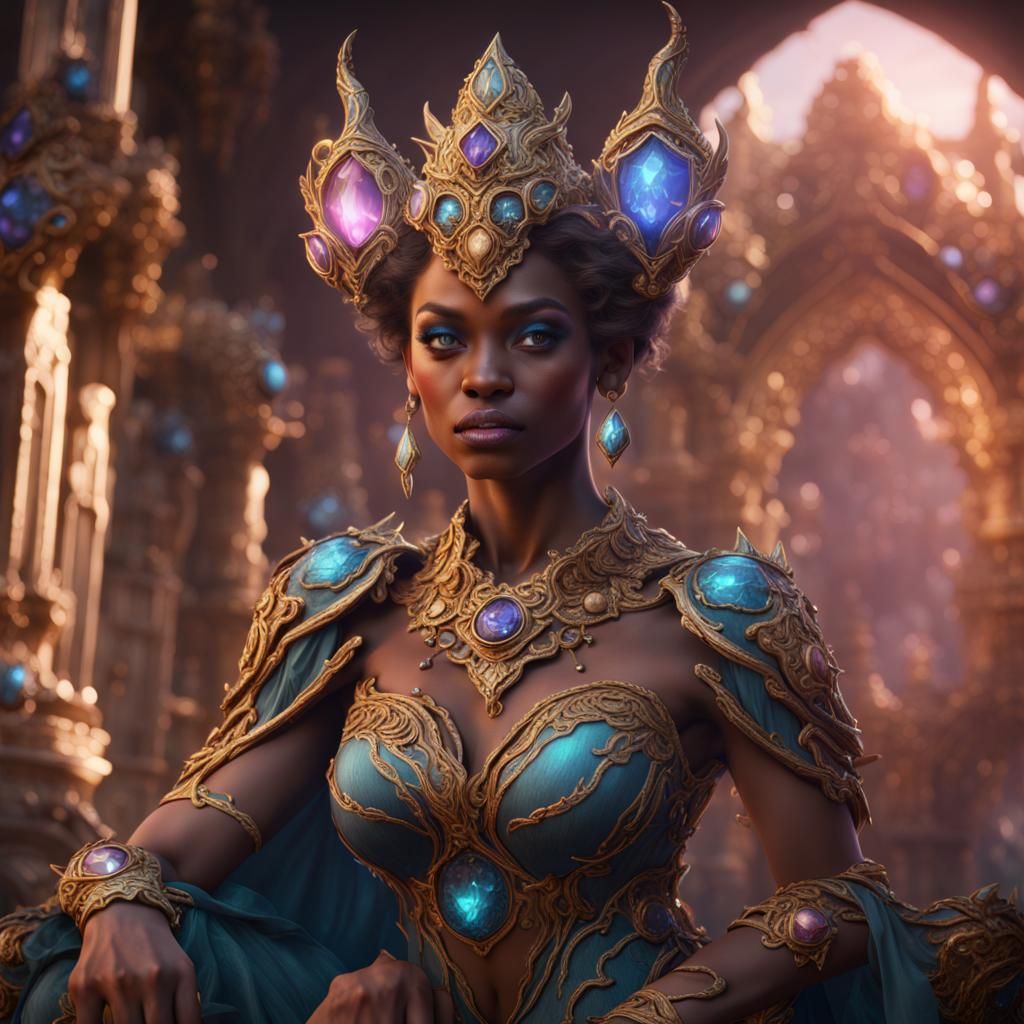 Detailed Gem Goddess Matte Painting