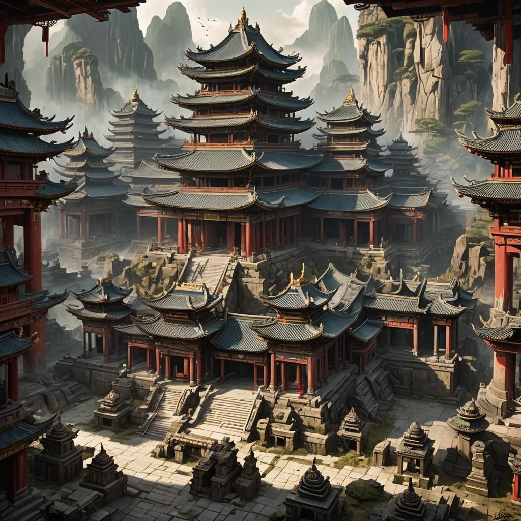 Fantasy Asian Temple of Destruction