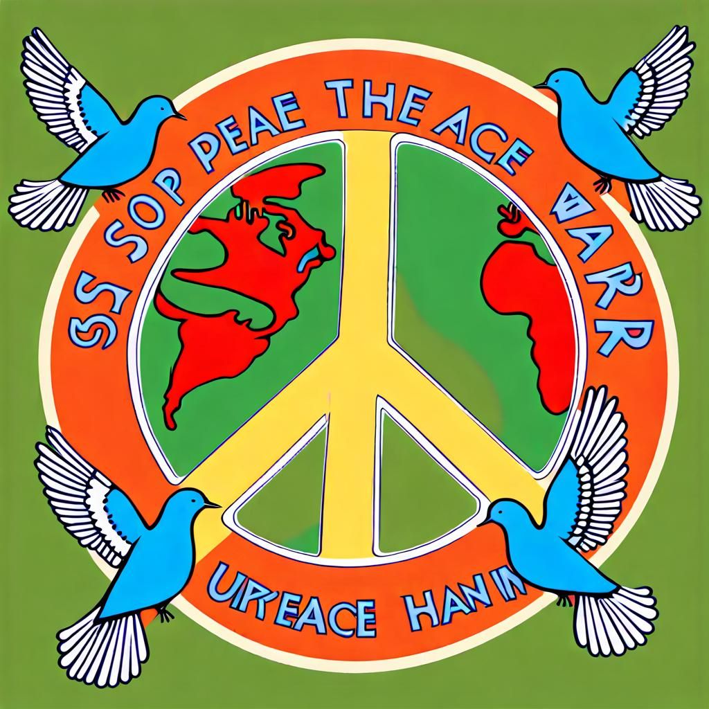 Global Peace Unity With Doves and Landmarks
