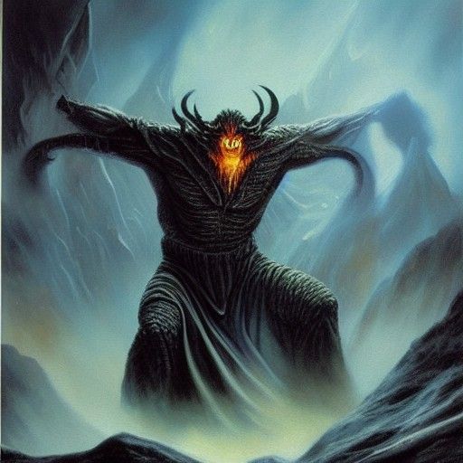 Balrog of Morgoth in Oil Painting Style