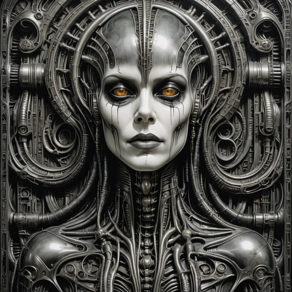 Biomechanical Dreamscape in Giger Style