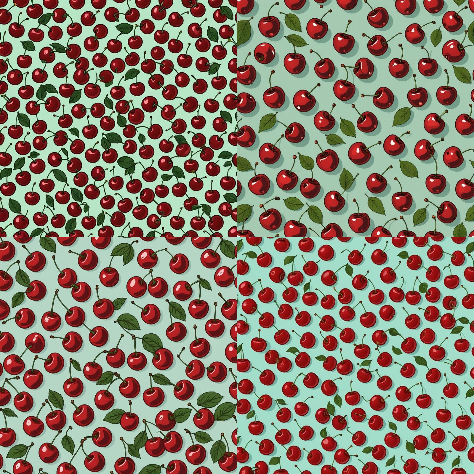 Single Cherry Vector Graphic on Plain Background