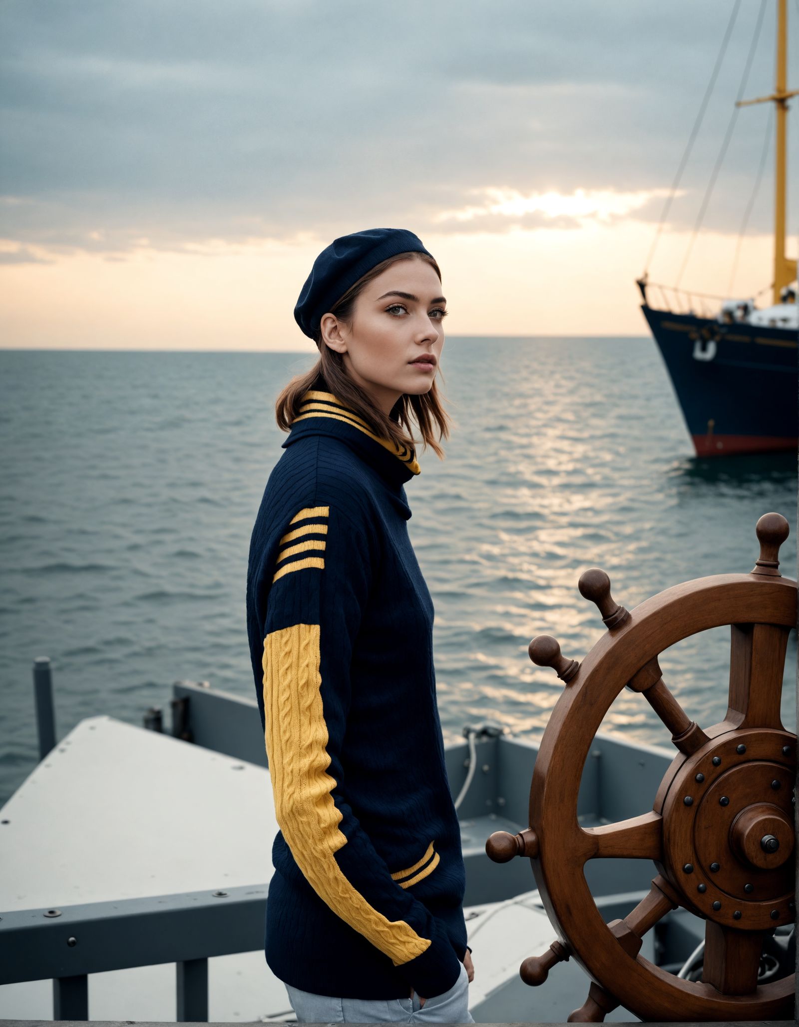 Nautical Sailor Fashion in Navy Blue and Stripes