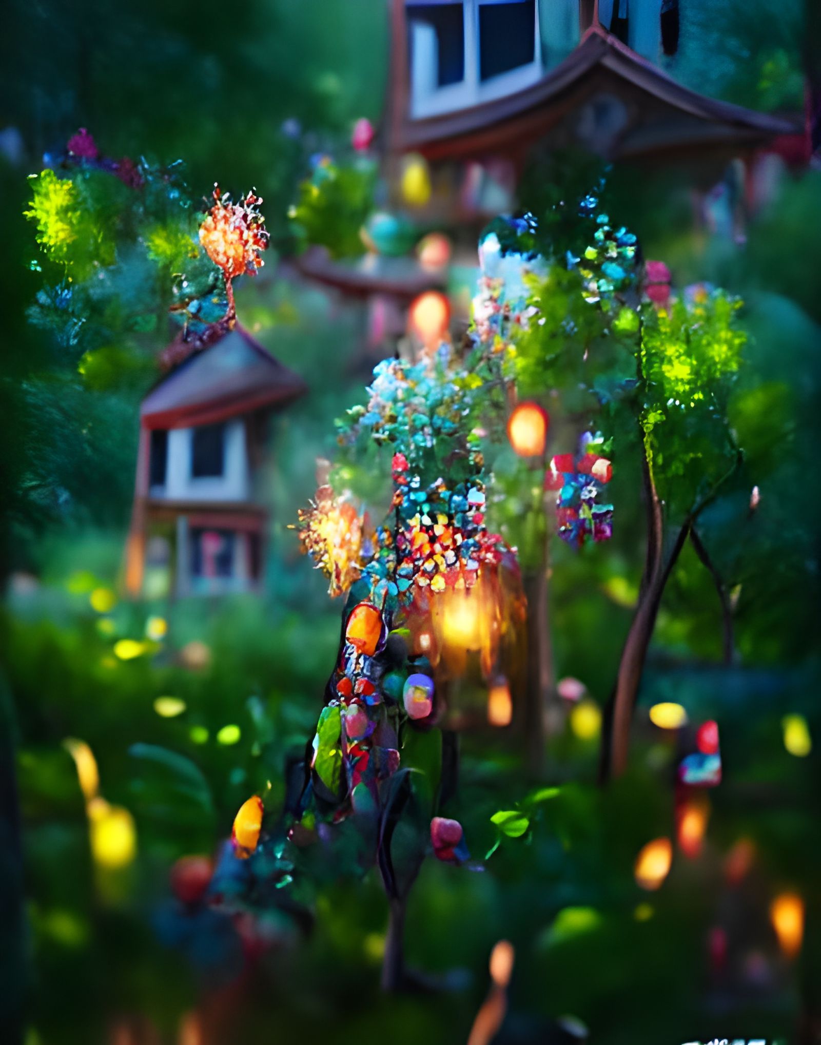 Fairytale Garden with Luminous Fireflies