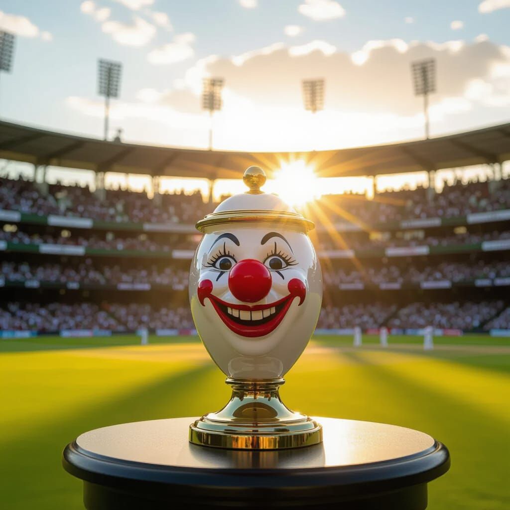 Ashes Urn Wears Clown Nose at Lord's Cricket Ground