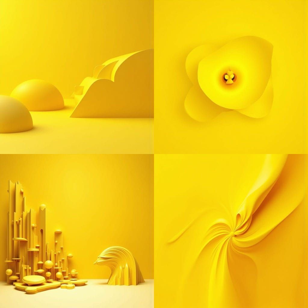 Minimalist Golden Landscape with Geometric Compositions