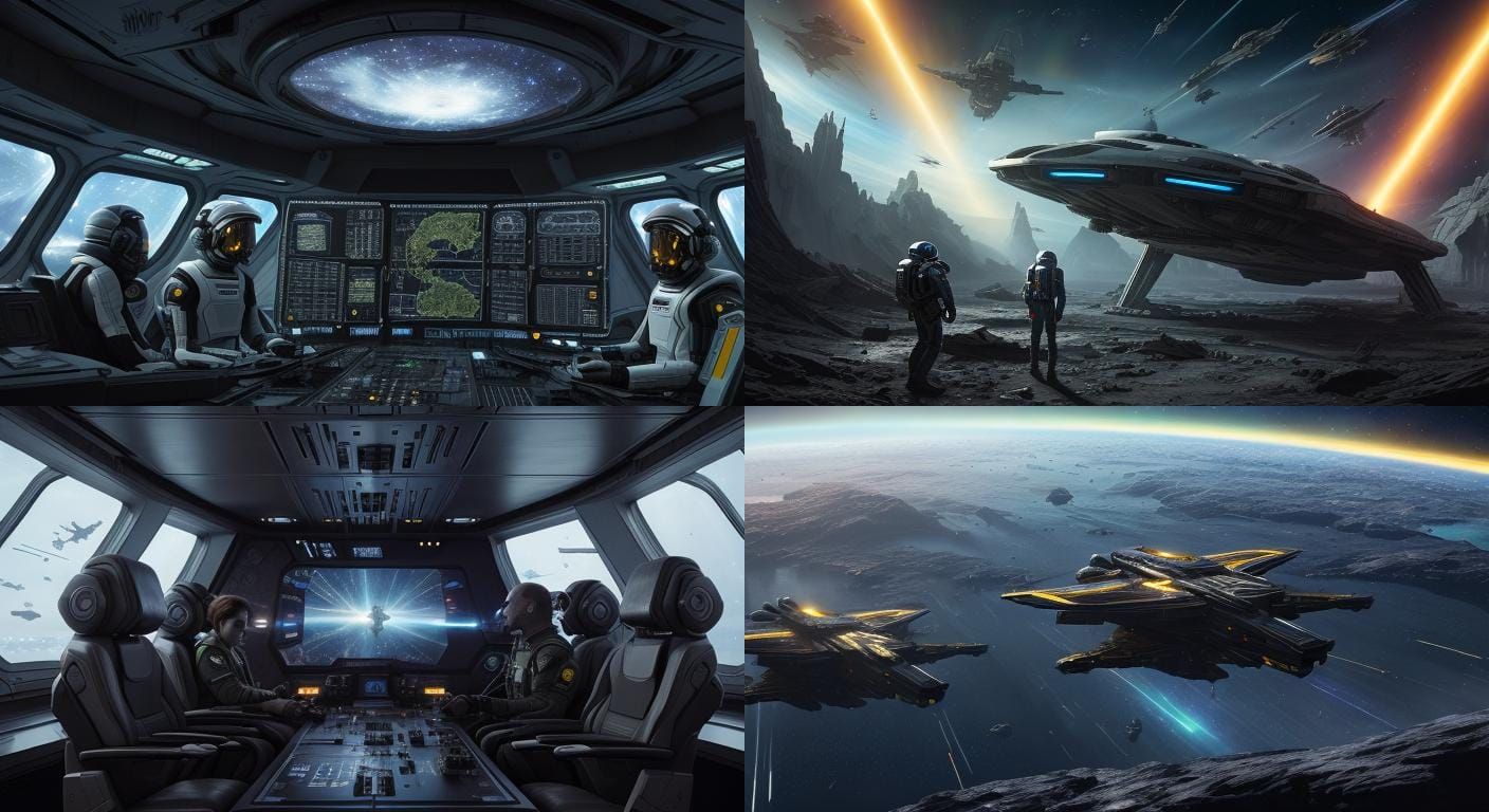 Hyper-Realistic Space Battle Victory Scene