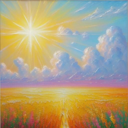 Golden Heart in Neo-Impressionist Oil Painting