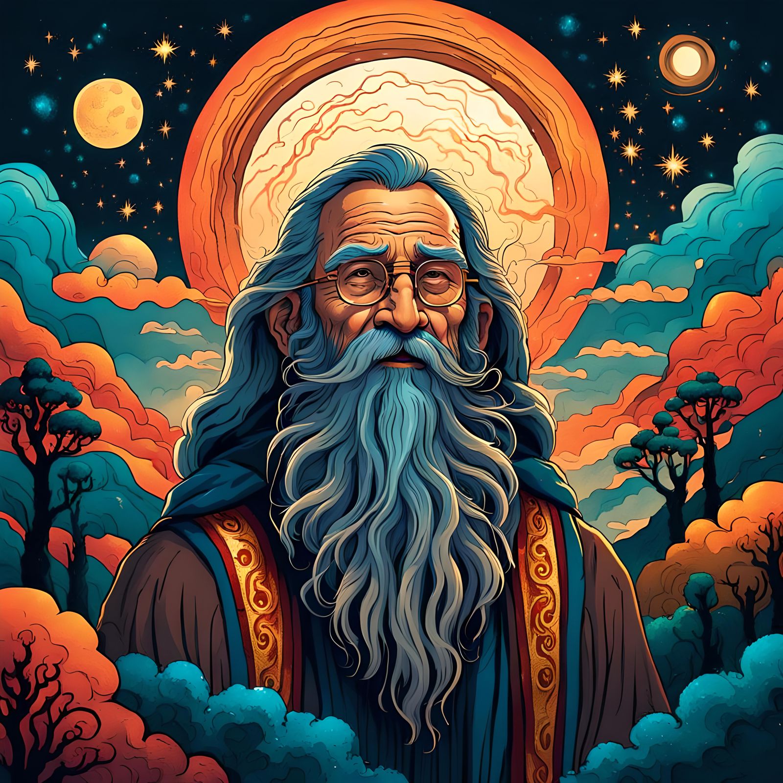 Portrait of a Wise Old Wizard
