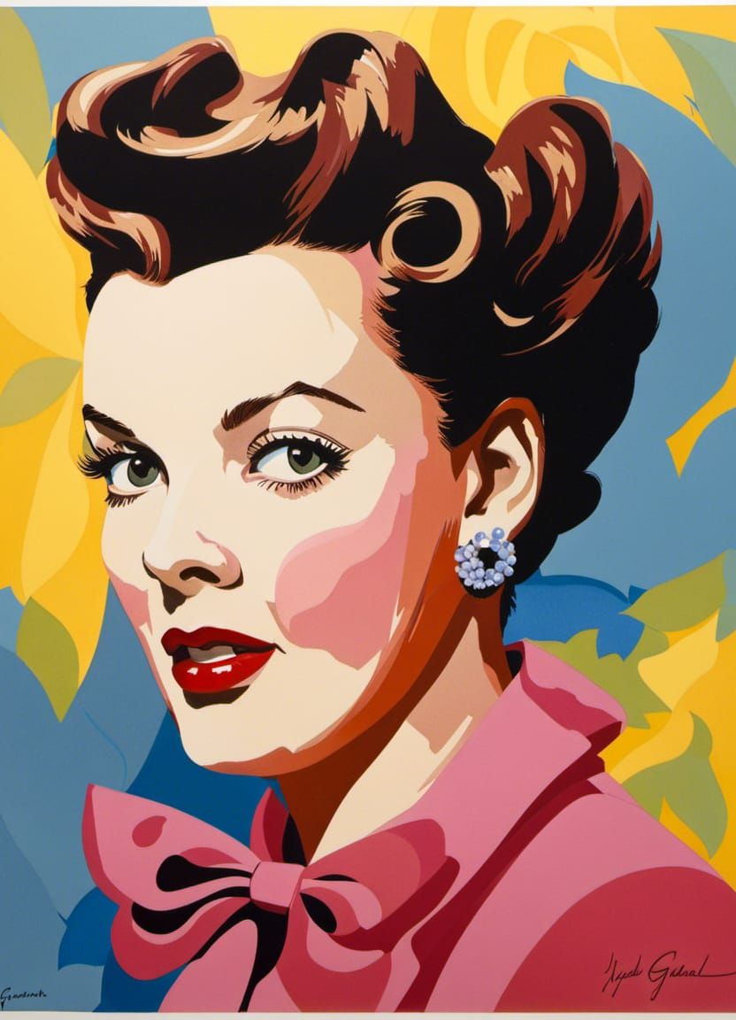 Judy Garland: Expressive Gouache Portrait