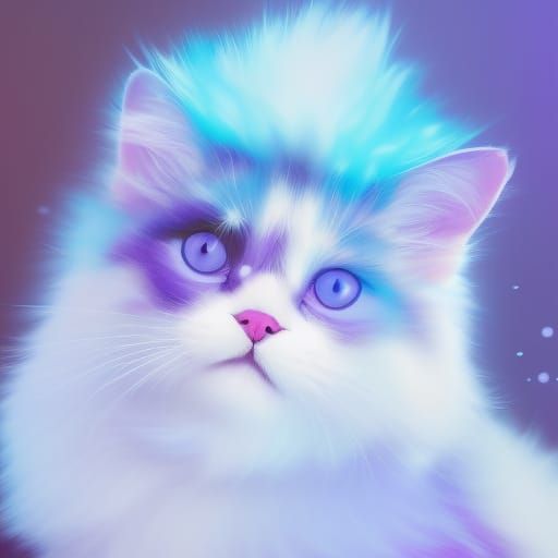 Cat Plays Keyboard in Synthwave Neon Style