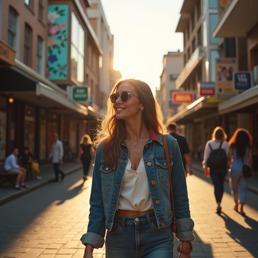 Sydney Street Scene at Golden Hour in Hyperrealism
