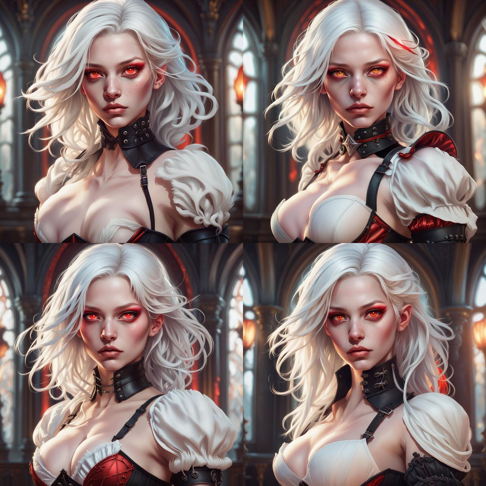Fantasy Portrait: Albino Woman in Black Corset