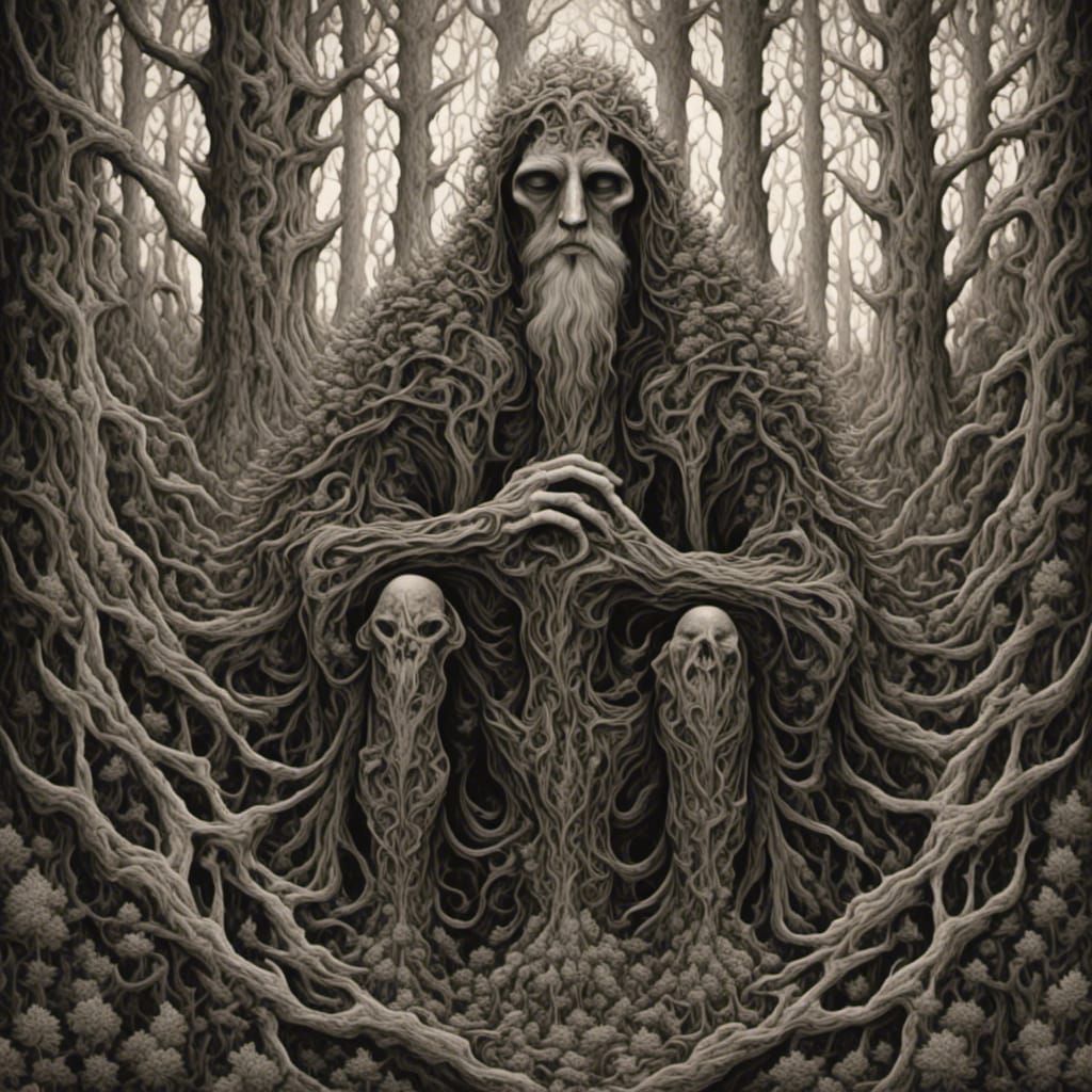 Man in Forest: Digital Portrait
