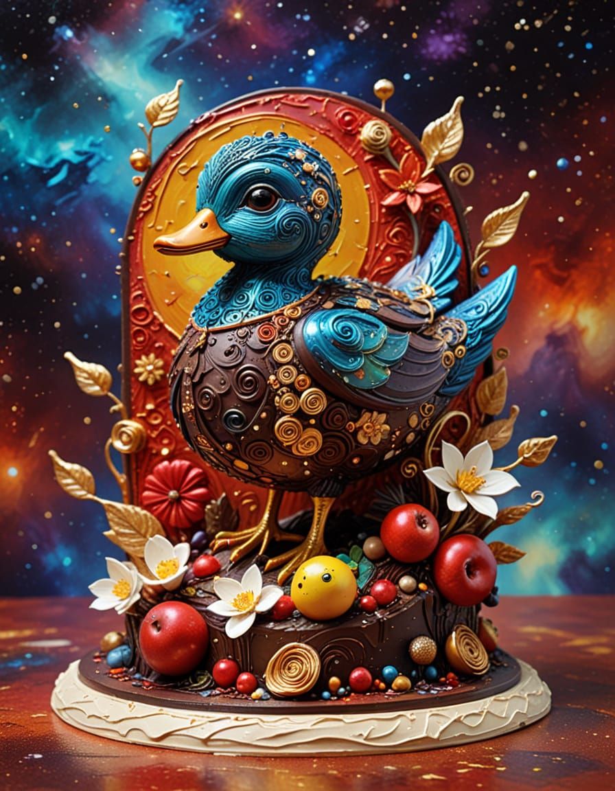 Chocolate Sculpture in Space: Impasto Style