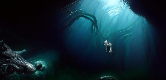 Abstract Rendering of Deep Ocean Waters