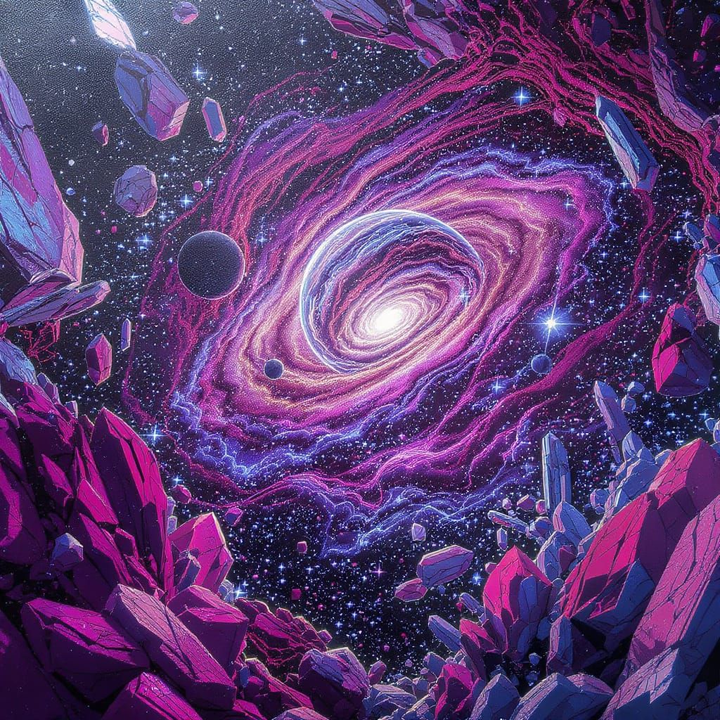 Cosmic Nova and Crystal Planet in Graffiti Style