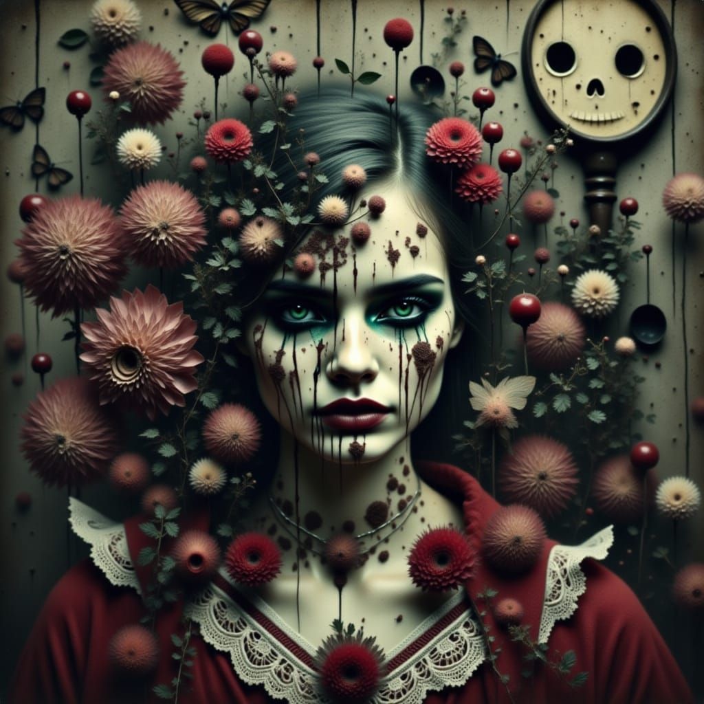 Abstract Heart in Dark and Mysterious Style