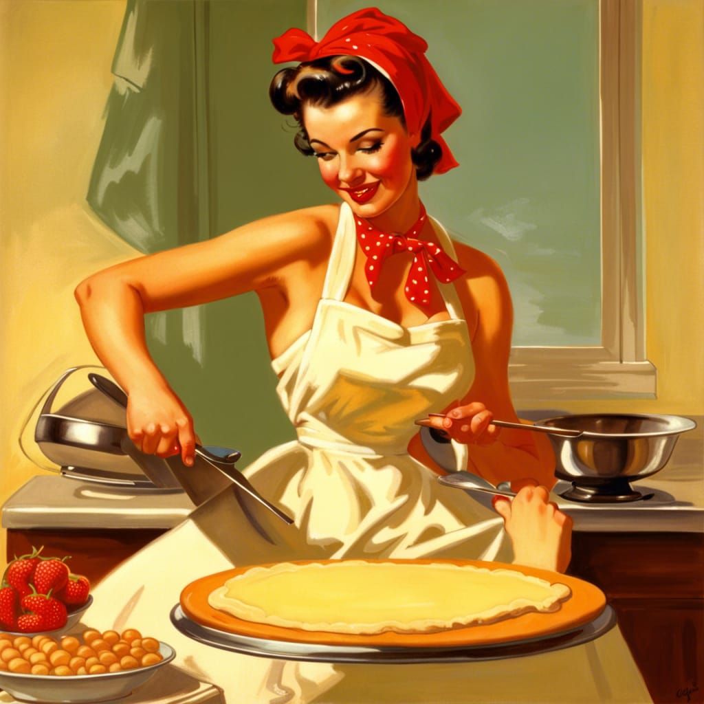 Cheesecake Baking Domestic Goddess Pin-Up