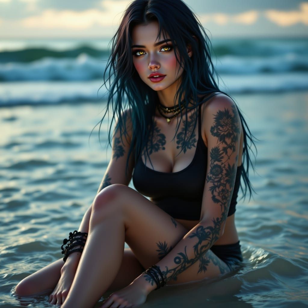 Enigmatic Beauty Amidst Serene Shores