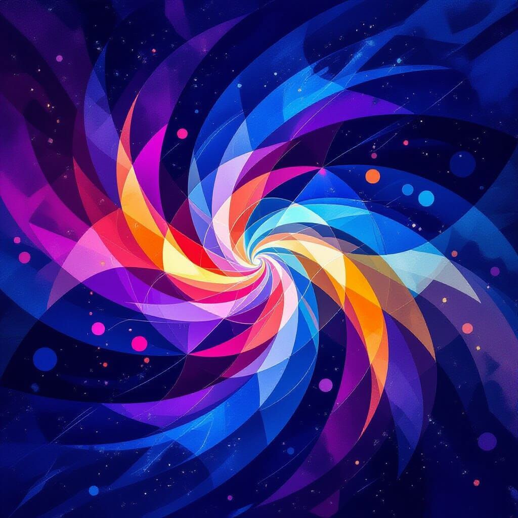 Abstract Musical Rhythm: Vibrant Energy Streams and Shapes