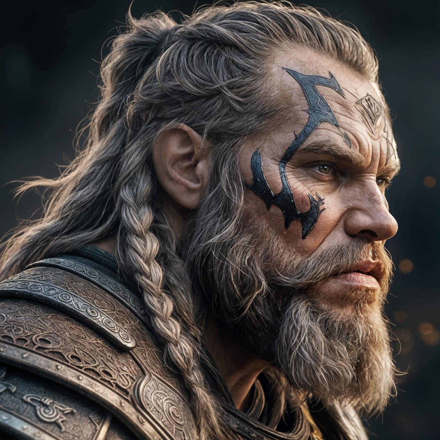 Viking Warrior Portrait in Hyperdetailed Style