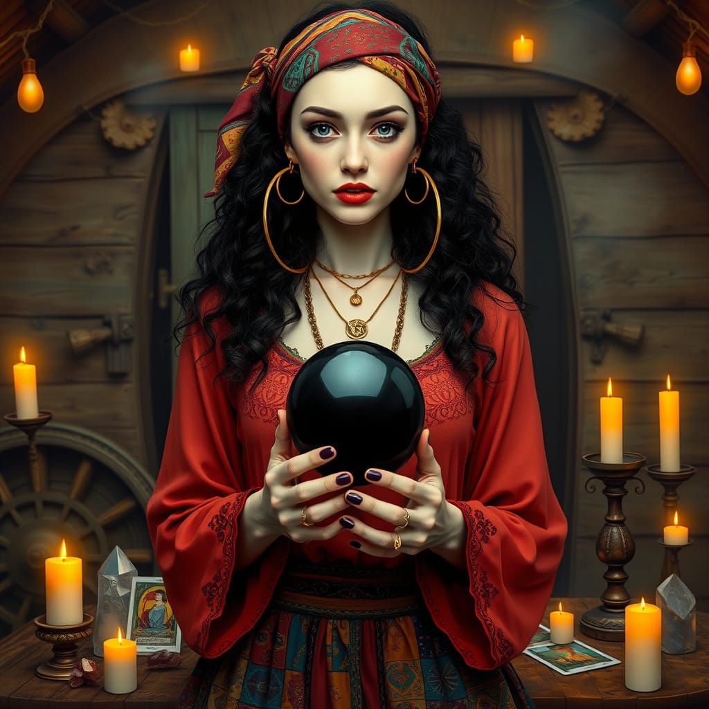 Enchanted Fortune Teller in Bohemian Regalia