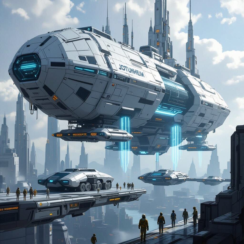 Colossal Mobile Outpost Jotunheim docked with Olympus City