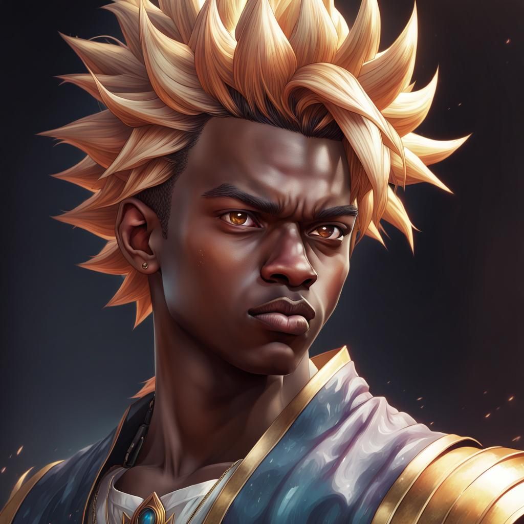Gothic Super Saiyan Teen Portrait in 8K