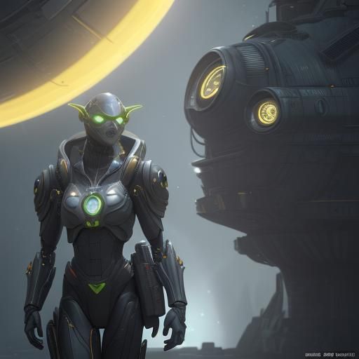 Yellow Alien in Pixar Anime Style 3D Render