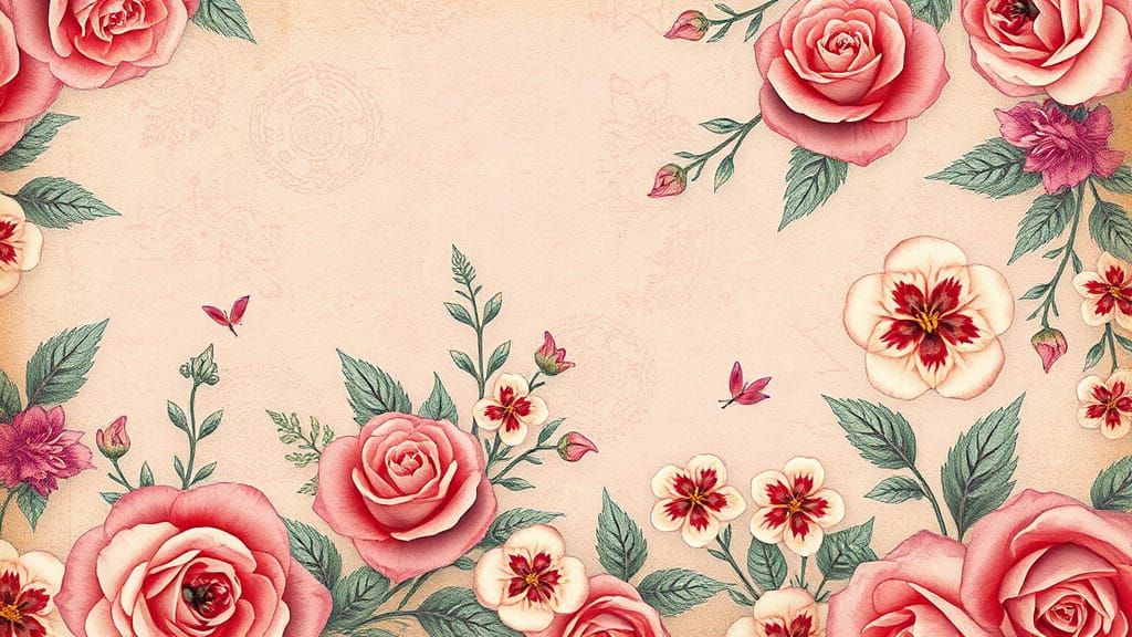 Ethereal Floral Fantasy in Vintage Style