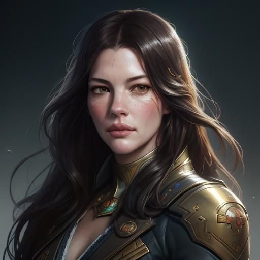 Liv Tyler Portrait in Hyperdetailed Digital Art Style