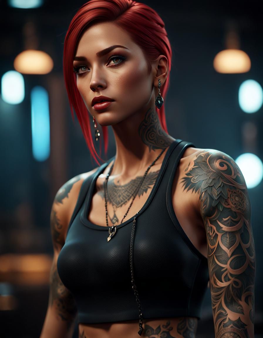 Woman with Tattoos