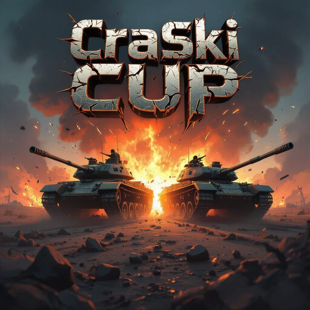 Epic Tank Battle Splash Art in 3D Anime Style