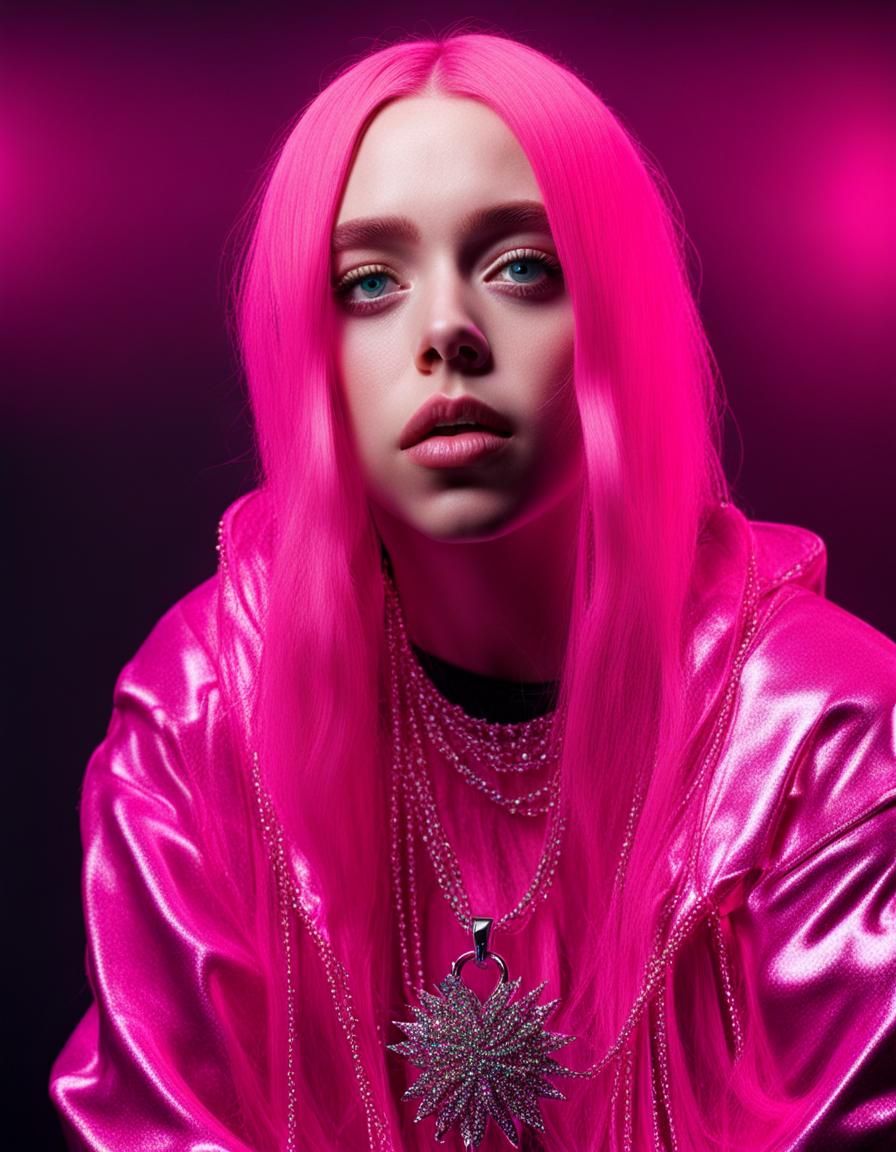 Billie Eilish as Pink Crystal Digital Art