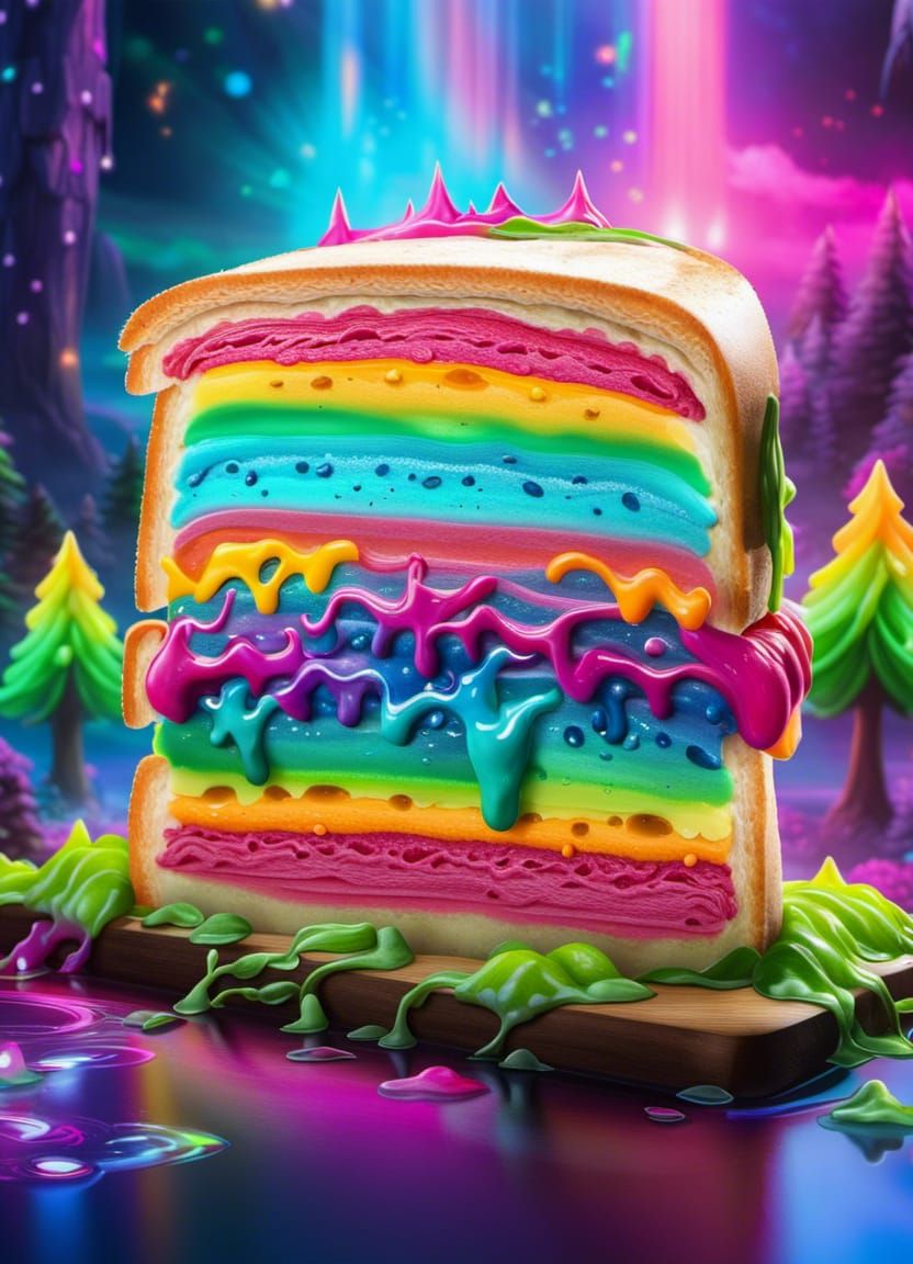 Rainbow Sandwich Cake