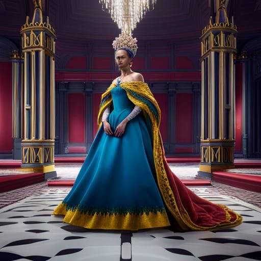 Queen Victoria: Versace Runway Model in Digital Art