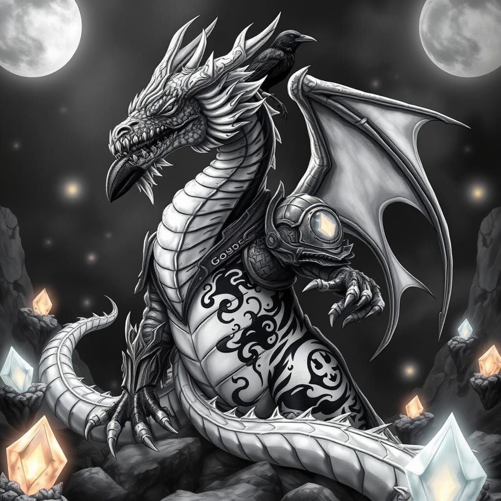 Dragon with Slime Tattoos and Mystical Armor