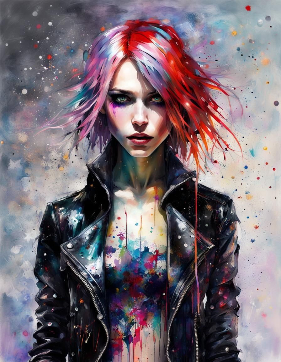 Gothic Woman Portrait with Christmas Theme