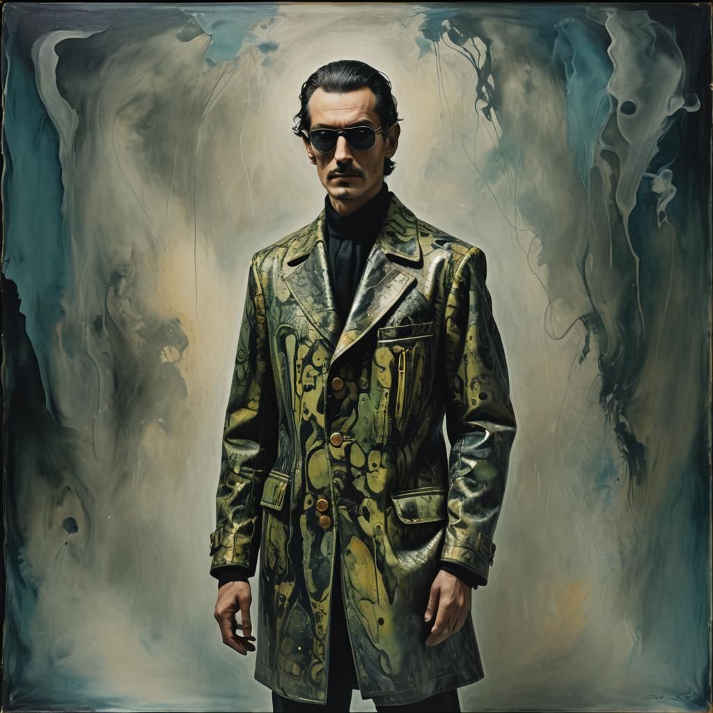 Spy in Alligator Jacket: Psychedelic Acrylic Pour Art