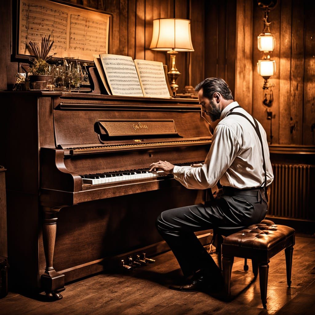 Nostalgic Jazz Bar Illustration in Early 20th Century Style