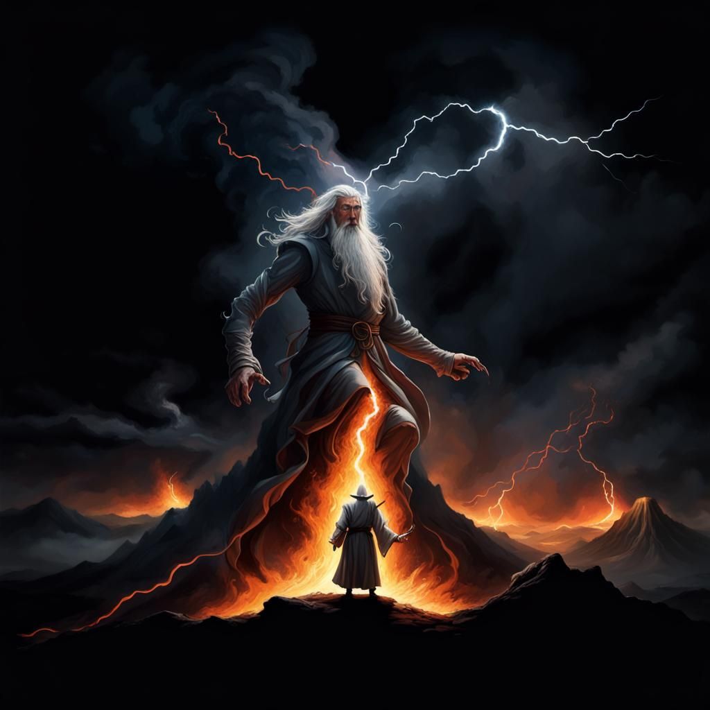 Gandalf vs Balrog: Volcanic Lightning Battle
