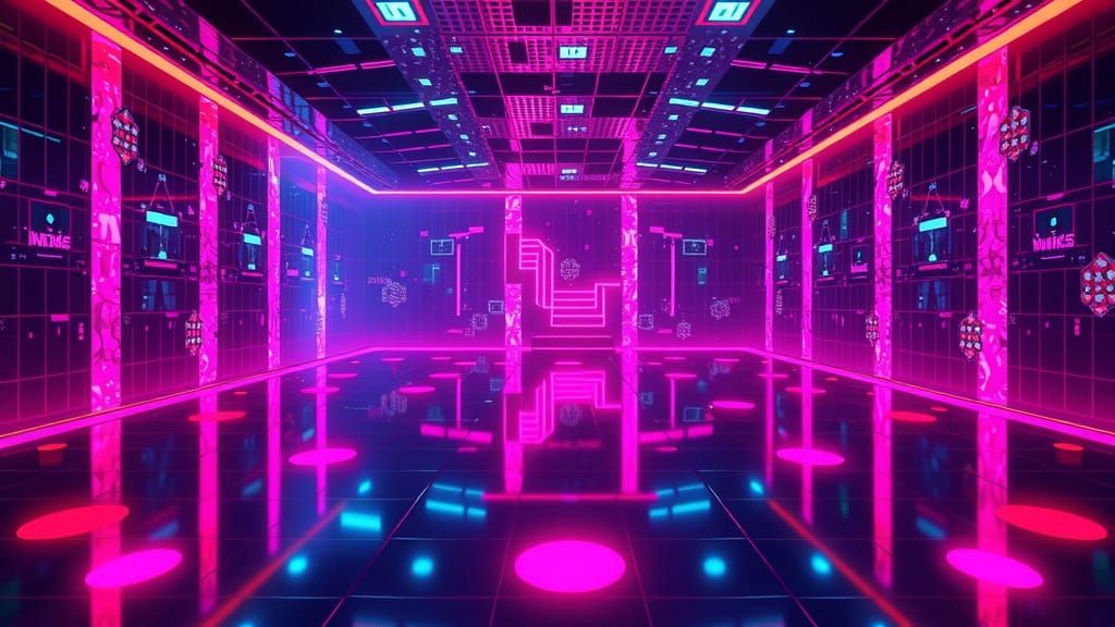 Futuristic Disco Floor in Cyberpunk Style