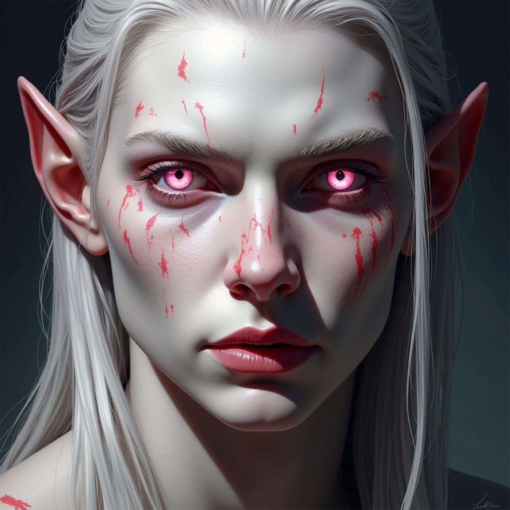 Cyberpunk Half Orc Figure with Sinister Expression